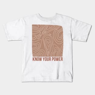 Know Your Power Square Abstract Shape Warm Toned design Kids T-Shirt